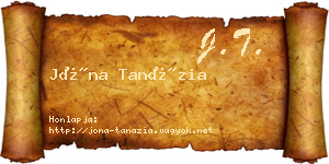 Jóna Tanázia névjegykártya